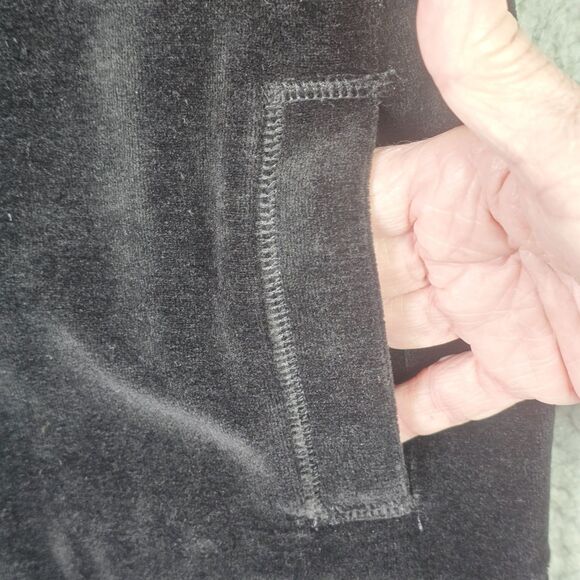 Talbots Petites Black Velvet Zip Jacket PM Stretch Machine Wash Classic Fit Soft - Picture 9 of 16